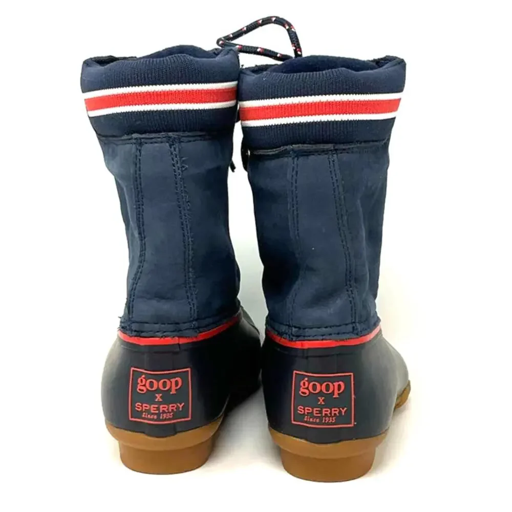 Goop‎ X Sperry Saltwater Limited Edition Blue Rain Boots Women's Size 6M